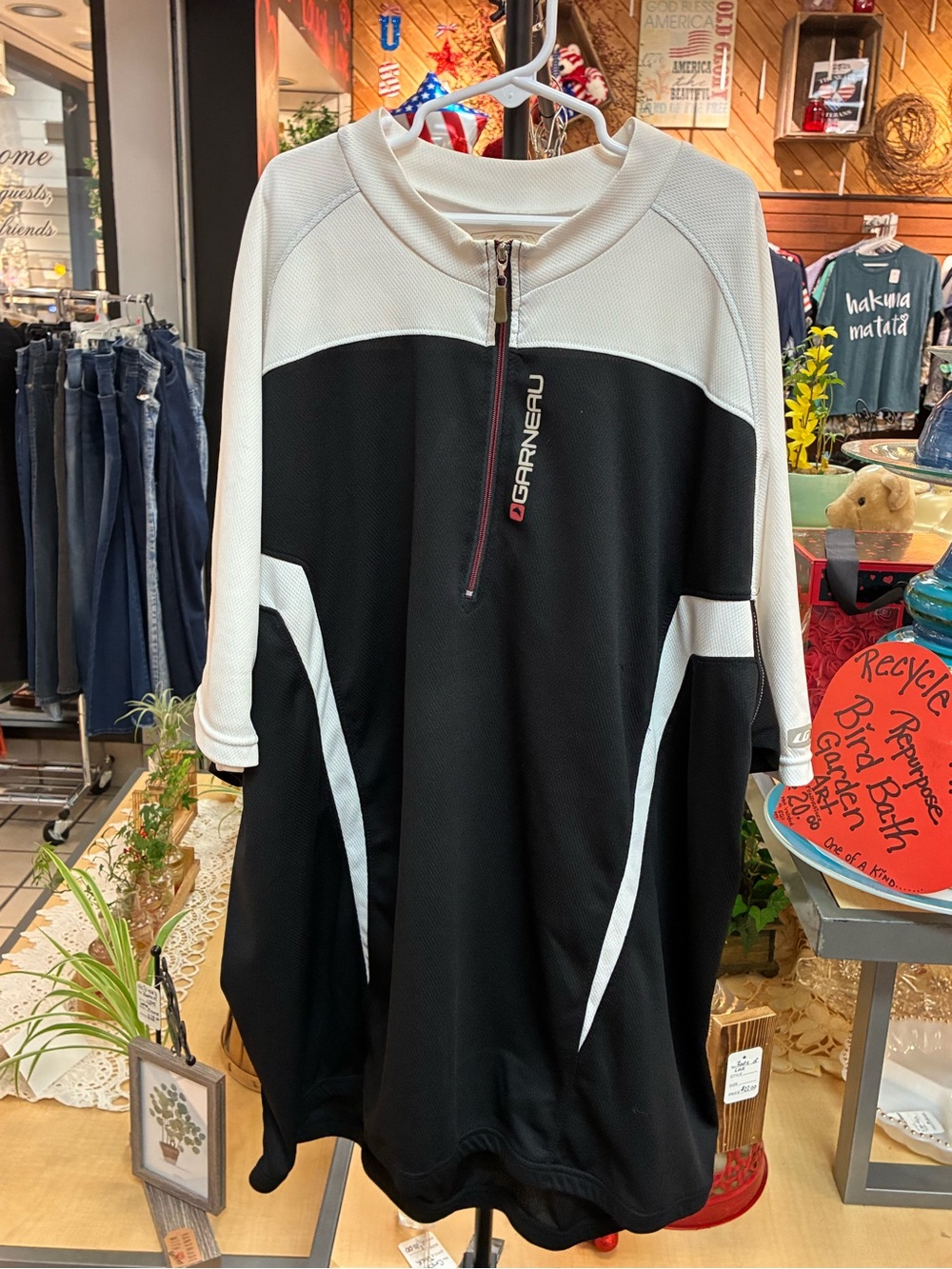 Louis Garneau Black & White Cycling Pullover with Half Zip
